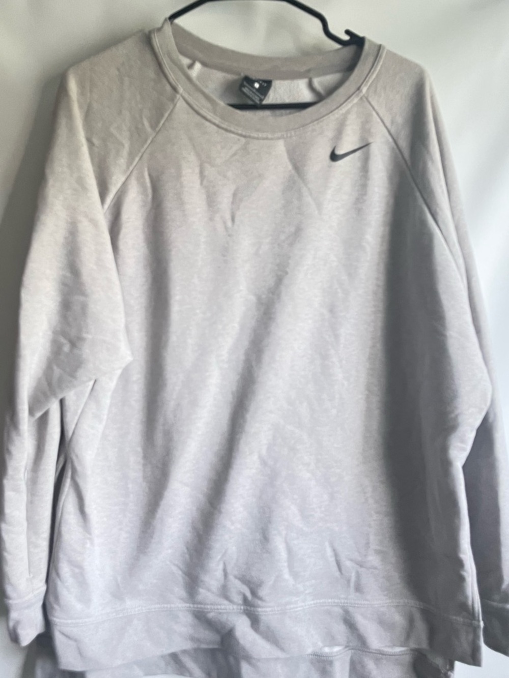 Nike Light Gray Sweatshirt with Black Swoosh Tag